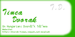 timea dvorak business card